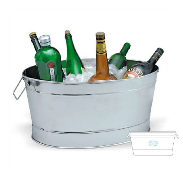 Large Oval Stainless Steel Ice Bucket